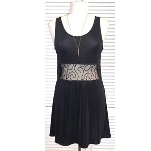 J Valdi Sheer Black Sleeveless Swim Cover up Dress Medium